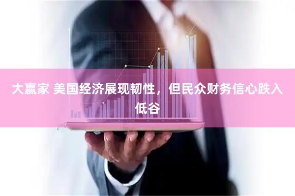 大赢家 美国经济展现韧性，但民众财务信心跌入低谷